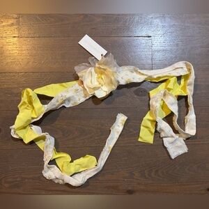 LoveShackFancy Yellow and White Floral Belt